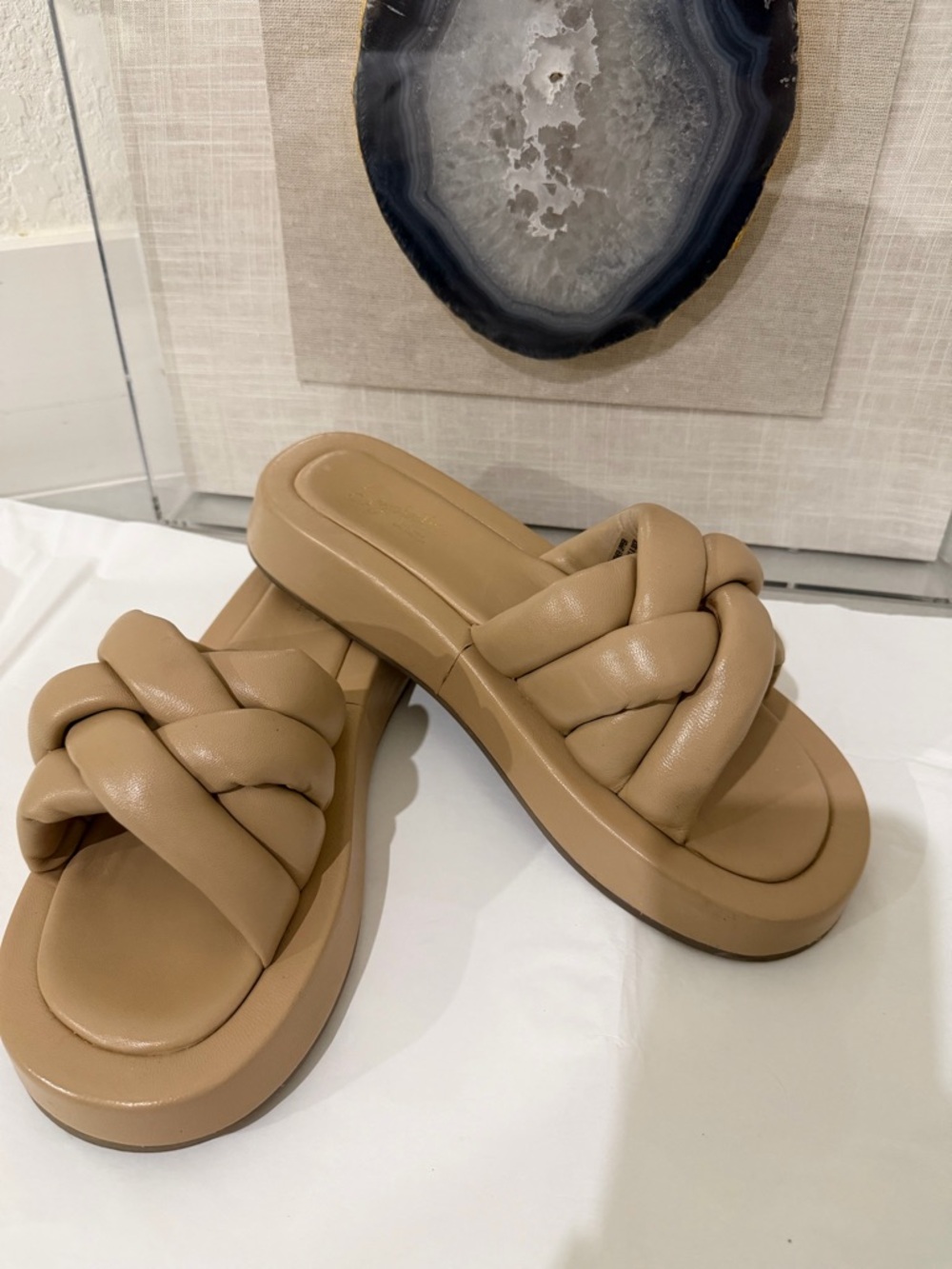 Seychelles Sirens leather puffed braided upper “Vacchetta" Platform - Size 9.5